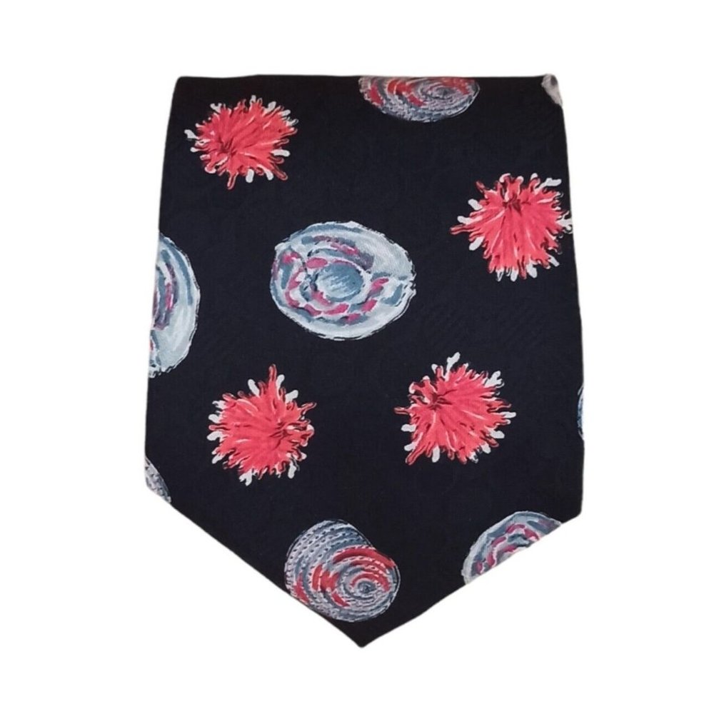 SANTOSTEFANO Black Art Silk Tie ITALY 60”/ 4” EC